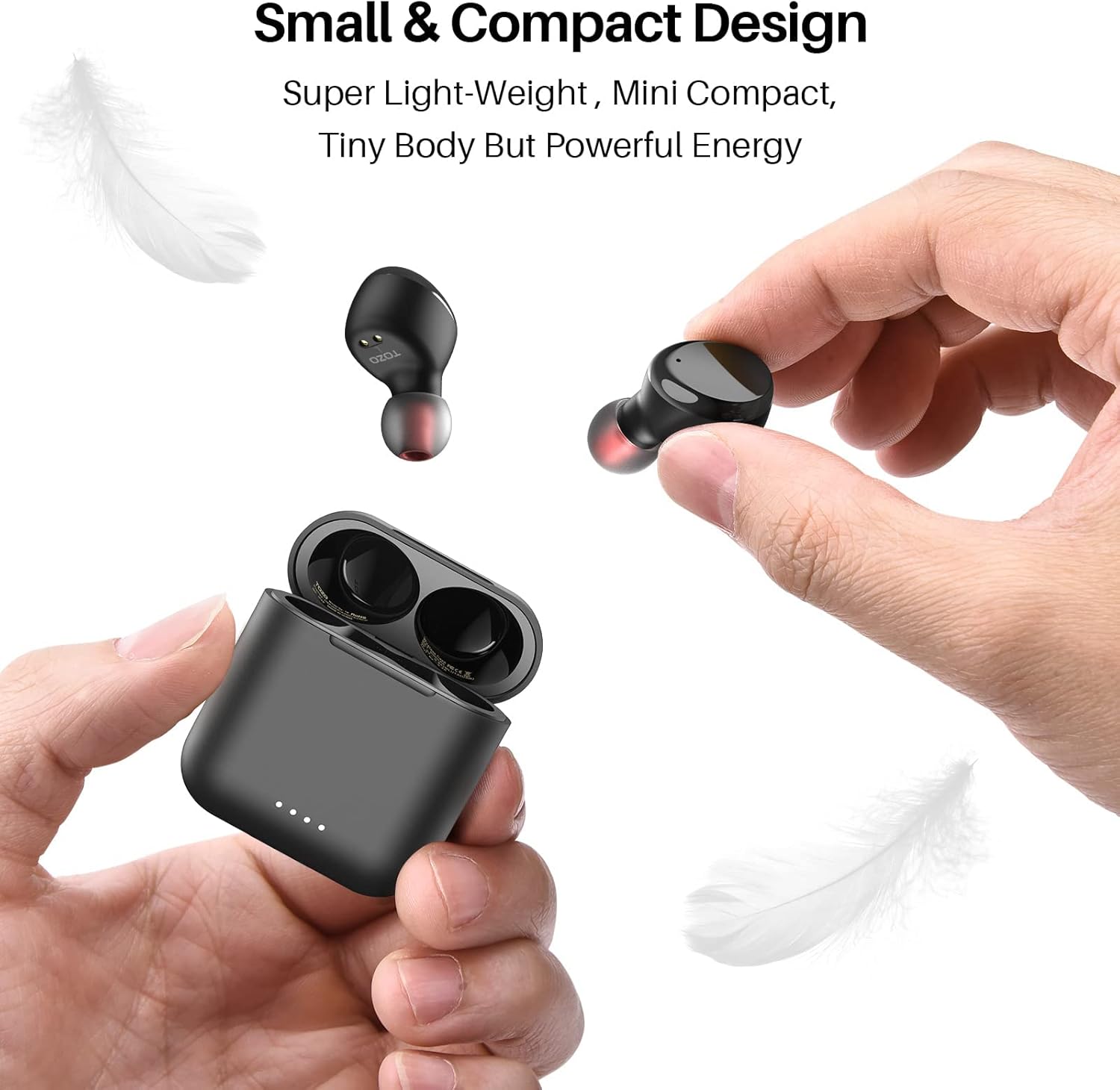 TOZO T6 True Wireless Earbuds Bluetooth 5.3 Headphones 45H Long Playtime, Wireless Charging Case, IPX8 Waterproof Stereo Earphones, Built-in Mic Calls, Headset Premium Deep Bass 32 Preset EQs via APP - Image 8